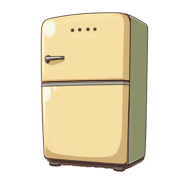 Free transparent PNG: Vintage Cartoon Fridge PNG Clipart  Ideal for Retro Kitchen Designs  Nostalgic Themes