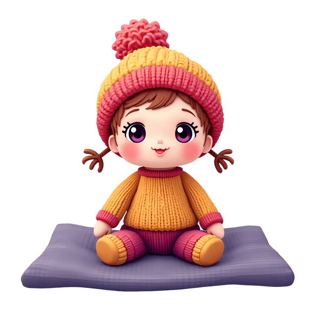 Free transparent PNG: Soft Knitted Doll with Transparent Background PNG