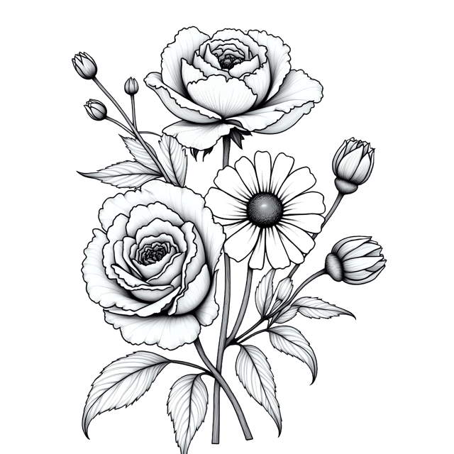 Free transparent PNG: Rose, Peony  Daisy PNG  Beautiful Floral Clipart for Garden Decor  Crafts