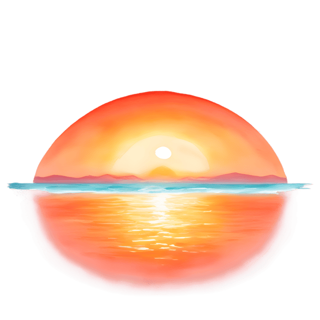 Free transparent PNG: Serene Sunset Over Tranquil Waters Transparent PNG Background for Nature and Relaxation Imagery