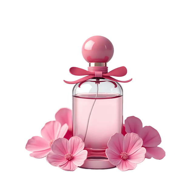 Free transparent PNG: Perfume Bottle with Petals PNG  Elegant Floral Fragrance Design for Beauty  Decor
