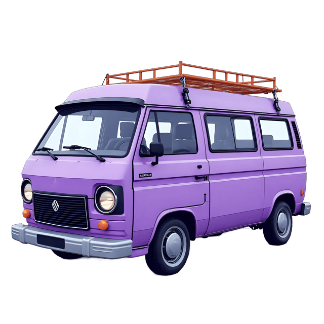 Free transparent PNG: Purple Van with Ladder PNG Transparent Background