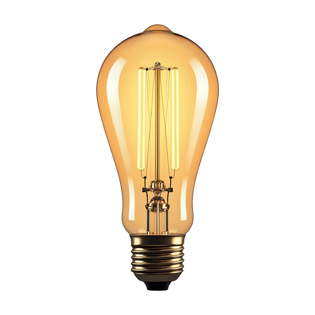 Free transparent PNG: Vintage Filament Bulb PNG  Perfect for Retro Design, Decor  Lighting Projects