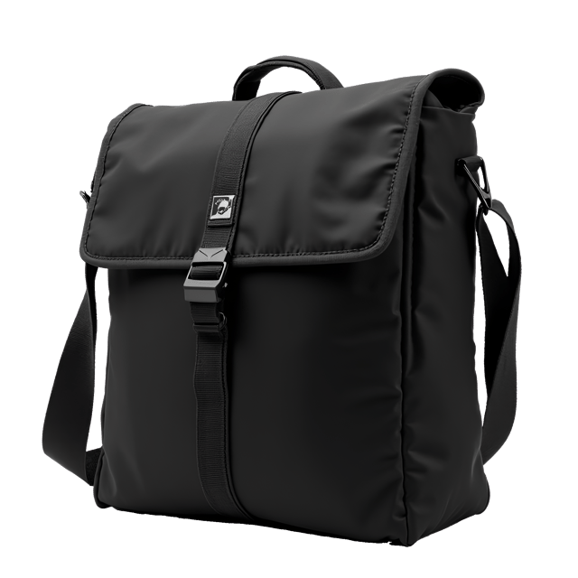 Free transparent PNG: Trendy Black Messenger Bag Canvas Illustration on White Background