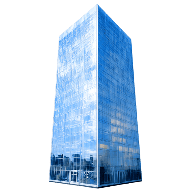 Free transparent PNG: Tall Office Building with Glass Windows and Modern Facade PNG