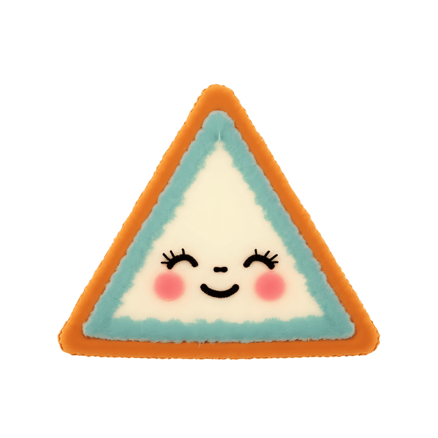 Free transparent PNG: Soft Pastel Triangle with Happy Embroidery Face PNG