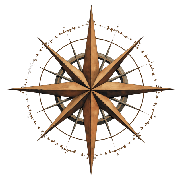 Free transparent PNG: Vintage Compass Rose Decor Element  Free PNG Download
