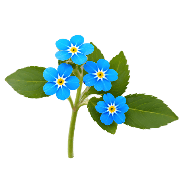 Free transparent PNG: Forget-Me-Not Flower PNG with Transparent Background for Floral Design and Clipart