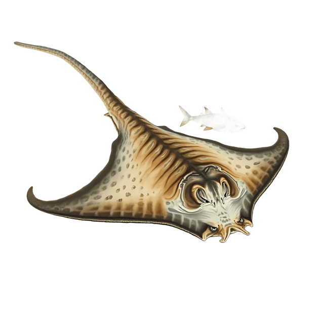 Free transparent PNG: Stingray and Small Fish  Underwater Scene Clipart, free downloadable png