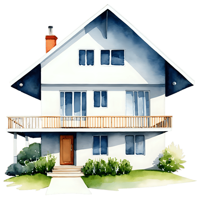 Free transparent PNG: Modern House Watercolor Illustration – Transparent PNG Image