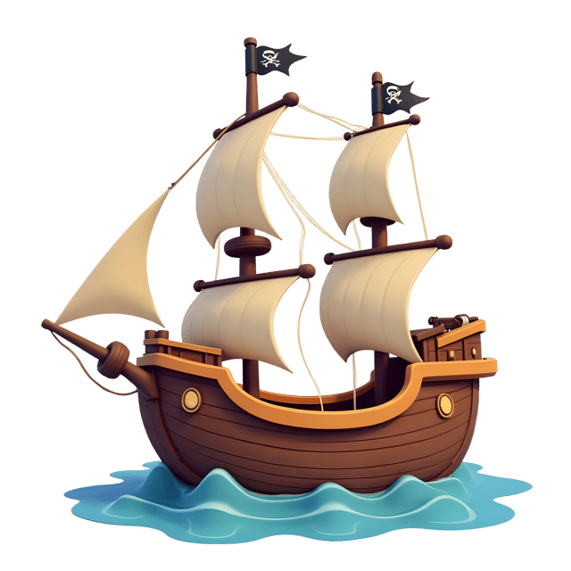 Free transparent PNG: Pirate Ship PNG Download  Classic Nautical Clipart for Kids, Games  Parties