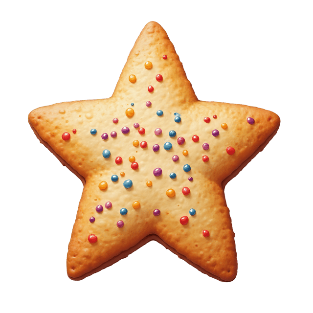 Free transparent PNG: Star-Shaped Cookie with Sprinkles PNG