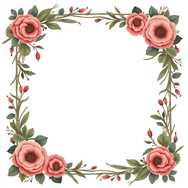 Free transparent PNG: Whimsical Floral Frame PNG Clipart  Perfect for Design Projects  Crafts