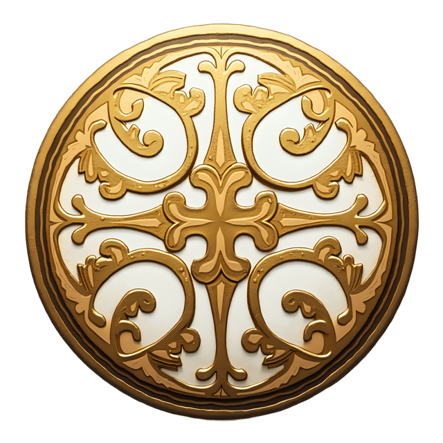 Free transparent PNG: Decorative Button with Gold Swirl Pattern  Free Downloadable PNG Clipart