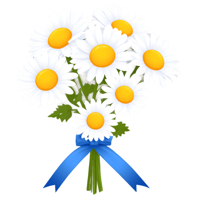 Free transparent PNG: Daisy Flowers with Ribbon PNG Image