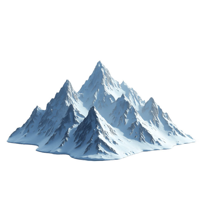 Free transparent PNG: Miniature Snow-Capped Mountains PNG for Alpine and Winter Themes