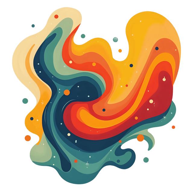 Free transparent PNG: Dynamic Fluid Forms in Vibrant Hues - Transparent PNG