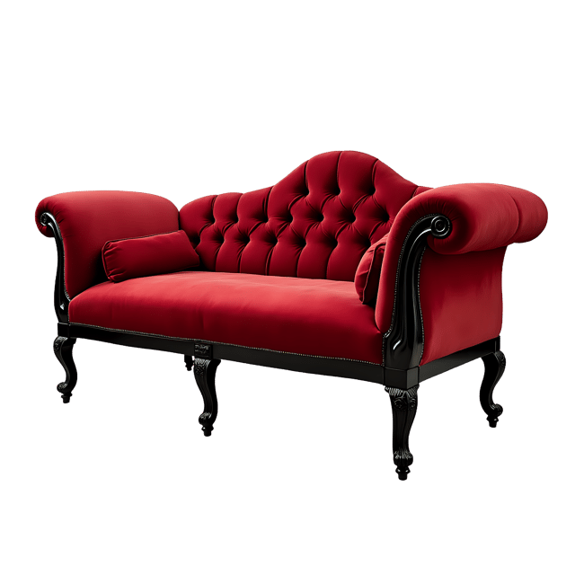 Free transparent PNG: Victorian Velvet Fainting Couch for Historical Interior Design and Home Decor