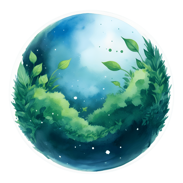 Free transparent PNG: Lush Greenery within a Celestial Sphere PNG