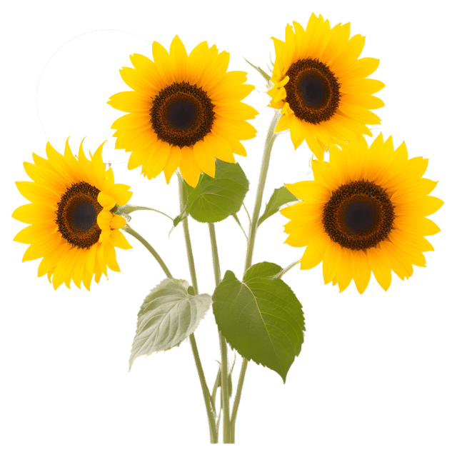 Free transparent PNG: Vibrant Sunflowers Facing the Sun PNG