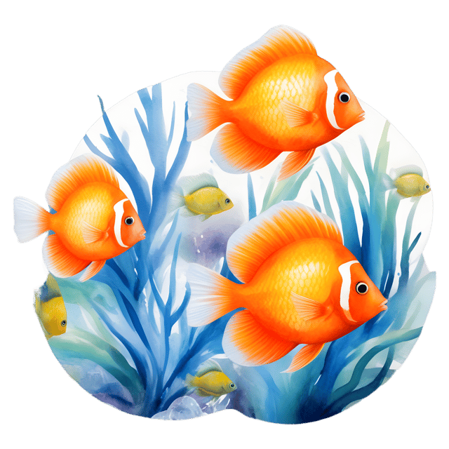 Free transparent PNG: Colorful Fish in Relaxing Tropical Scene PNG with Transparent Background