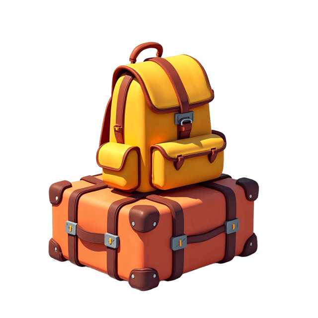Free transparent PNG: Backpack on Suitcase  Travel Clipart, free png download