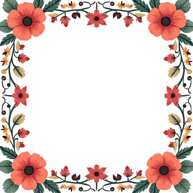 Free transparent PNG: Boho Flower Frame  Decorative Clipart, free download png