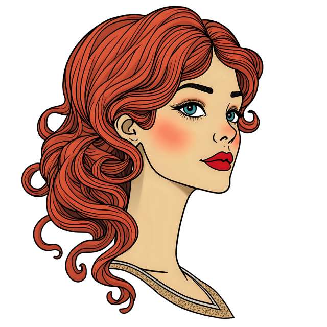 Free transparent PNG: Art Nouveau Flowing Hair Design PNG Clipart  Ideal for Artistic Projects  Decor