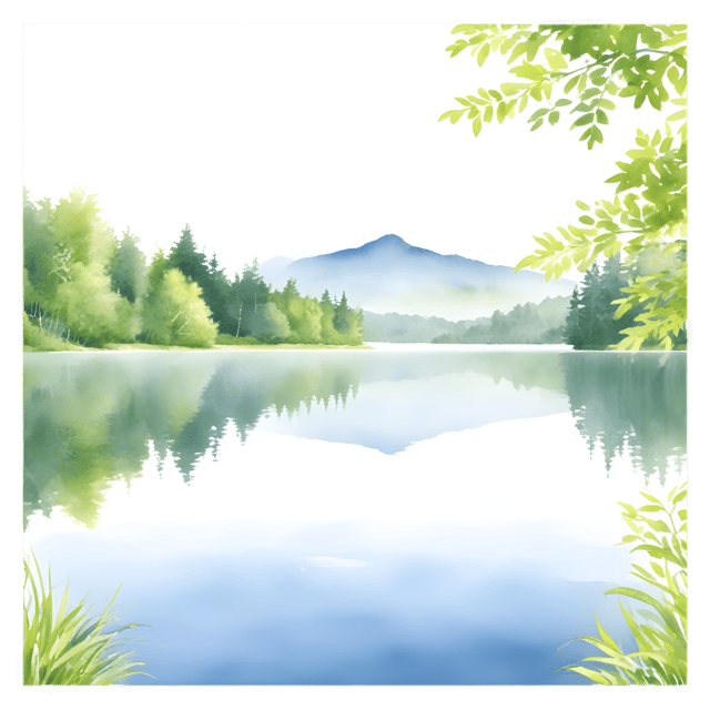 Free transparent PNG: Lush Greenery Lake PNG with Transparent Background for Nature and Decorative Imagery