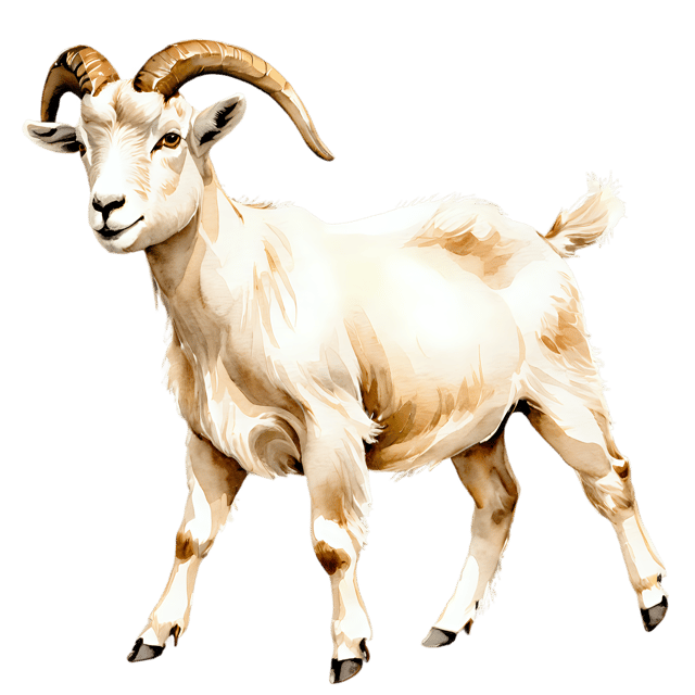 Free transparent PNG: Goat Watercolor Illustration - Transparent PNG Image for Nursery Decor & Crafts