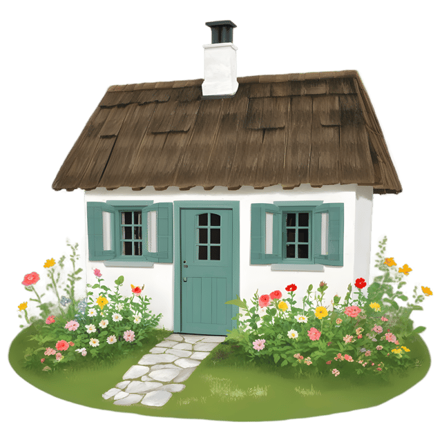Free transparent PNG: Floral Hidden Garden Cottage PNG with Transparent Background for Decorative Use