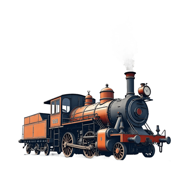 Free transparent PNG: Detailed Steam Engine Pencil Sketch with Smoke PNG for Industrial Art and Decor