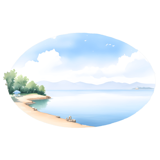 Free transparent PNG: Serene Waterfront Morning Light PNG Illustration for Nature and Relaxation Themes