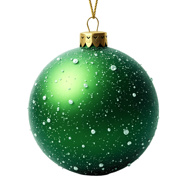 Free transparent PNG: Green Shiny Ornament with Sparkling Frost  Holiday Decor PNG, free download