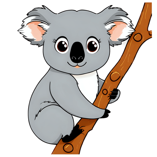 Free transparent PNG: Cute Cartoon Koala Illustration for Nursery Decor and Kids' Products