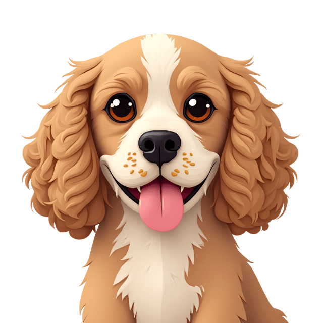 Free transparent PNG: Cocker Spaniel Illustration with Fluffy Curls and Soft Hazel Eyes for Pet Lovers and Art Enthusiasts