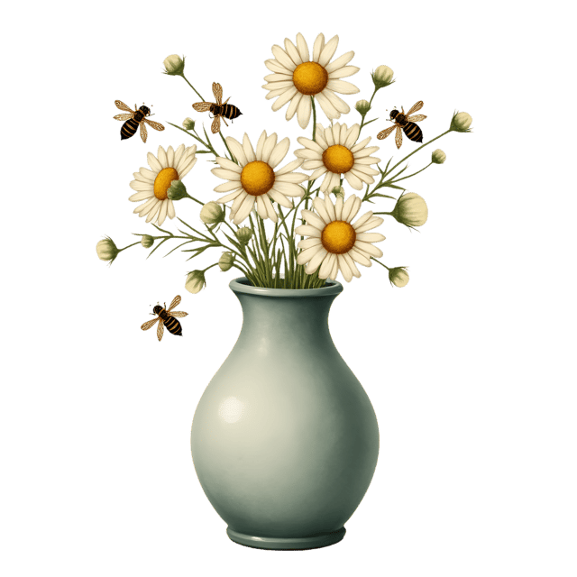 Free transparent PNG: Rustic Cottage Vase  Hand-Painted Daisy Clipart, free downloadable png