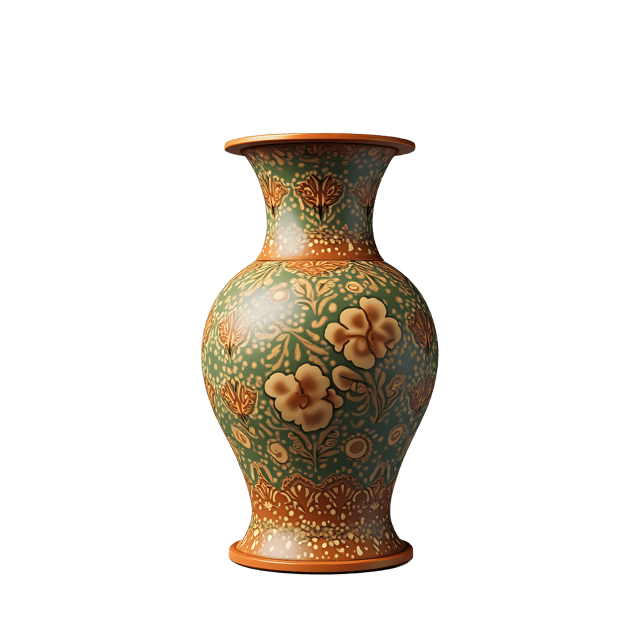 Free transparent PNG: Elegant 3D Vase Design with Intricate Patterns and Glossy Finish