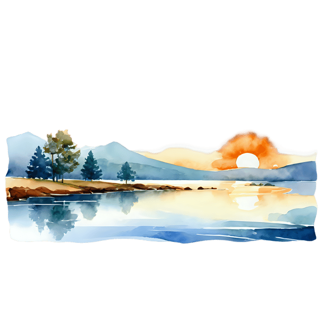 Free transparent PNG: Sunrise Landscape Watercolor Illustration – Transparent PNG