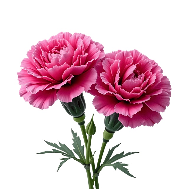 Free transparent PNG: Magenta Carnations with Ruffled Edges PNG Transparent Background