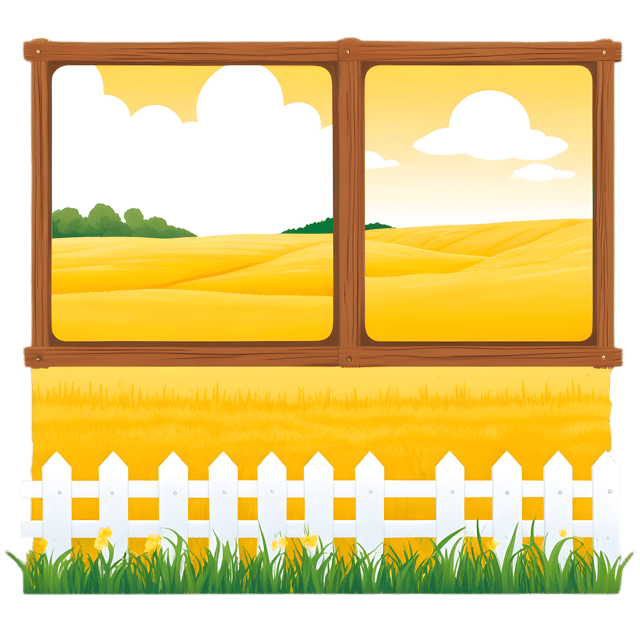 Free transparent PNG: Golden Wheat Field with Wooden Fence PNG Image for Rural and Farm Decor