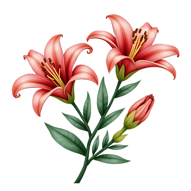 Free transparent PNG: Lily and Camellia Flowers PNG  Perfect for Botanical Designs, Crafts  Decor