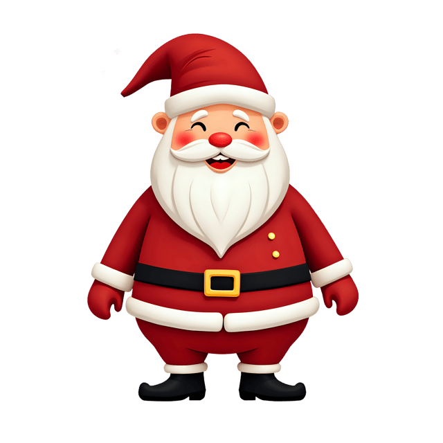 Free transparent PNG: Velvet Red Santa Claus Suit PNG with White Trim and Jolly Face for Holiday Imagery