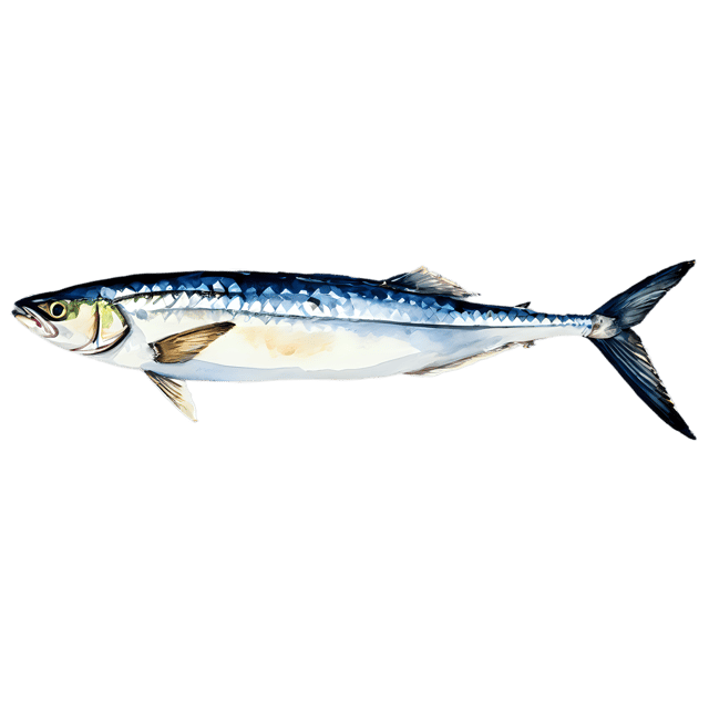 Free transparent PNG: Transparent Mackerel Fish Watercolor Illustration - Perfect for Sea Life Designs