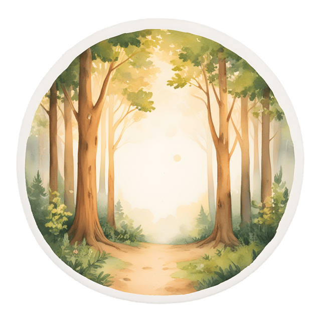 Free transparent PNG: Golden Light Illuminated Peaceful Forest PNG with Transparent Background