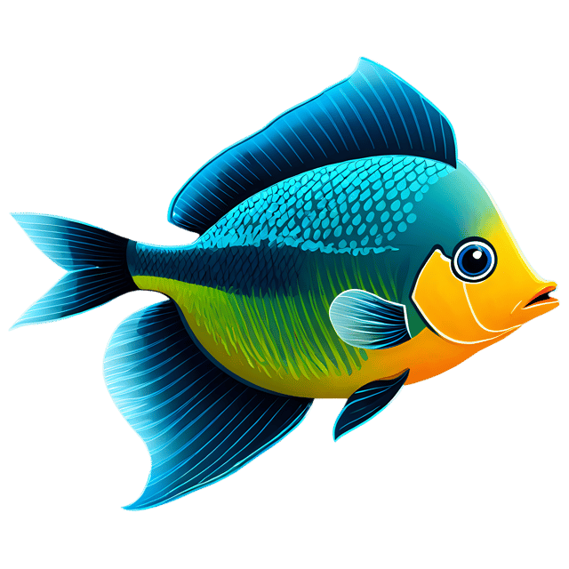 Free transparent PNG: Cute Cartoon Tropical Fish Illustration for Underwater Themes and Decor