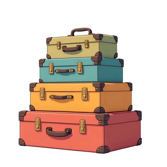Free transparent PNG: Retro Suitcase Stack  Vintage Travel Clipart, free downloadable png