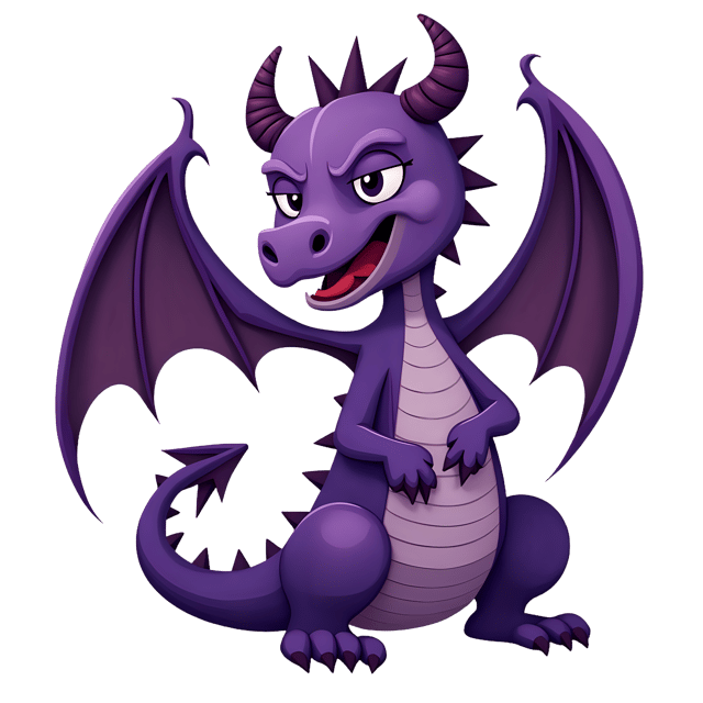 Free transparent PNG: Terrifying Purple Dragon PNG with Thorny Spikes and Dark Wings for Artistic Creations