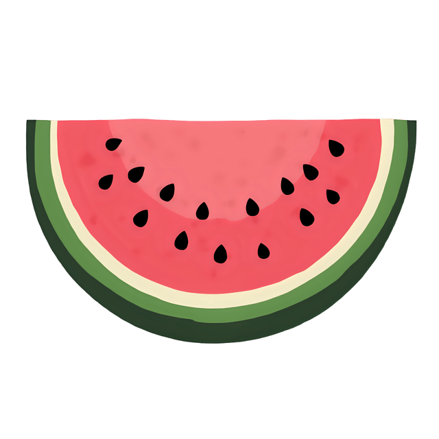 Free transparent PNG: Juicy Pink Watermelon Slice PNG with Fresh Red Flesh and Black Seeds on Transparent Background