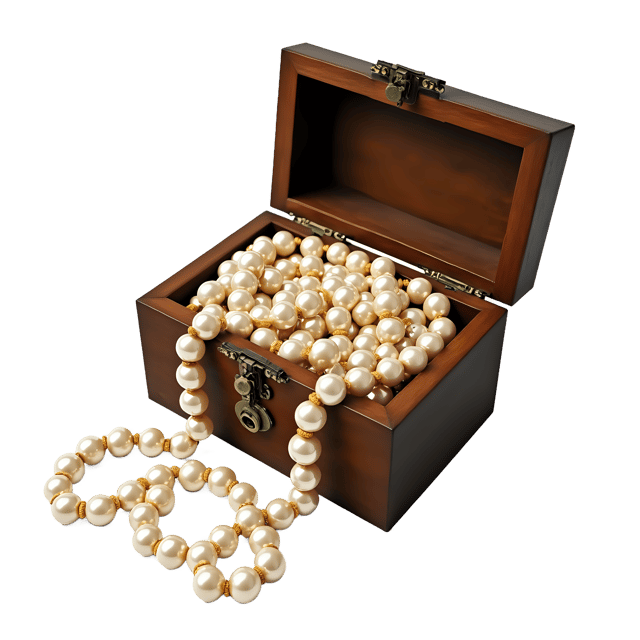 Free transparent PNG: Pearl Necklace Spilling from Chest  Antique Treasure Clipart, free png download